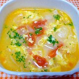 玉ねぎとトマトの卵スープ